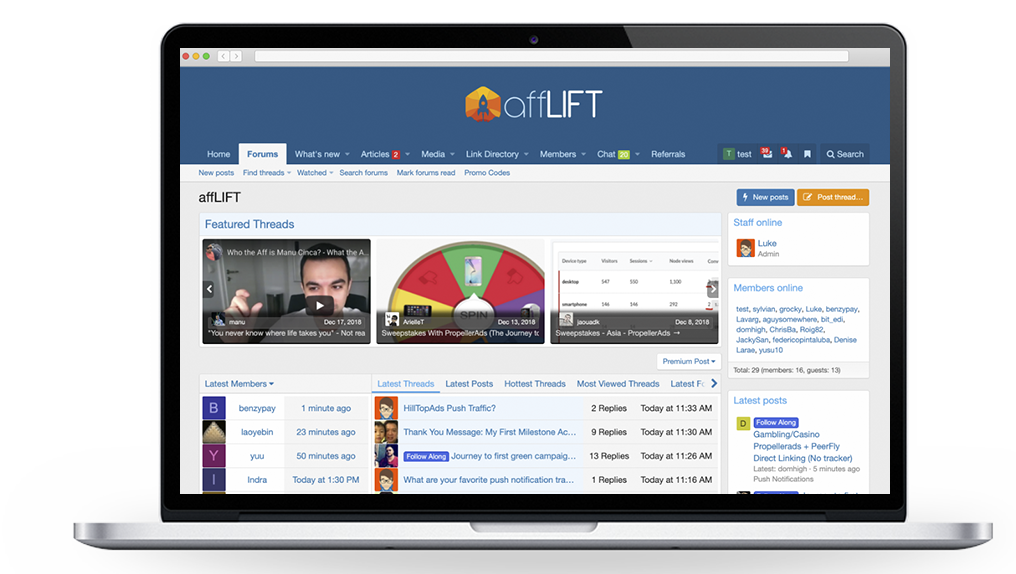 AffLift - Affiliate Marketing Forum on Desctop